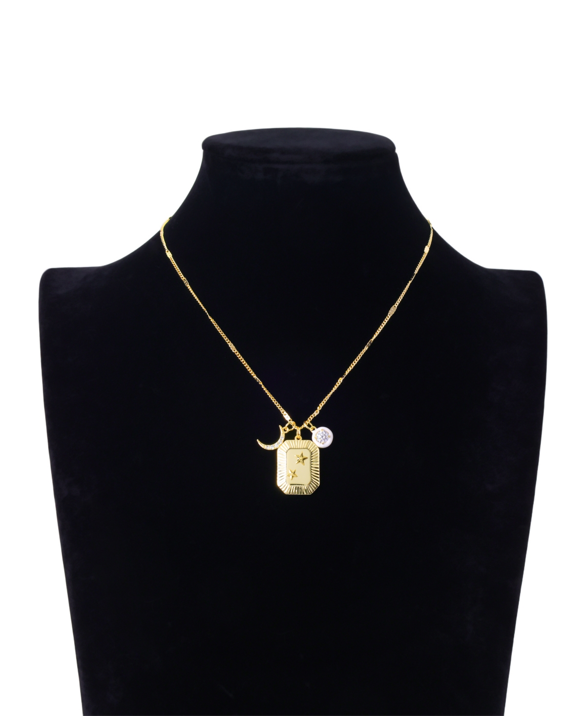 Unwritten Cubic Zirconia Celestial Charm Pendant Necklace In Gold