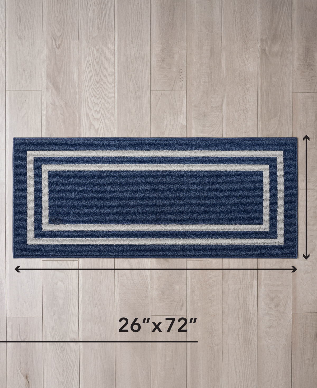 Jean Pierre Double Line Border Tufted - Machine Washable Runner Rug