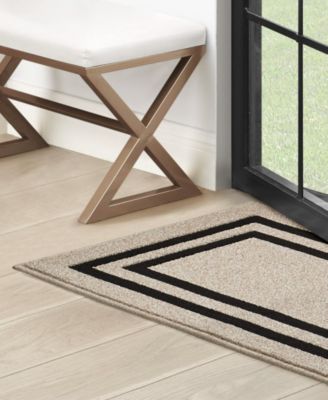 Jean Pierre Double Line Border Tufted - Machine Washable Runner Rug, 26" x 96"