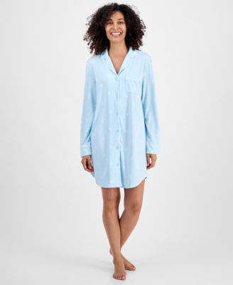 Charter Club - Women's Jersey Printed Long Sleeve Sleepshirt