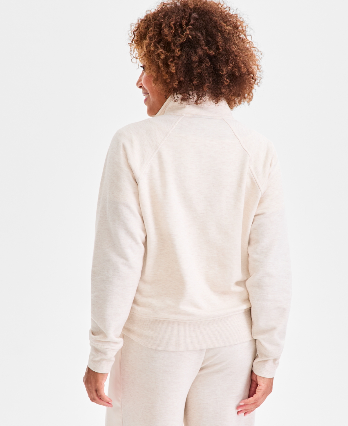 Style & Co Women's Luxe Fleece Half-zip Sweatshirt, Macy's Exclusive In Gray