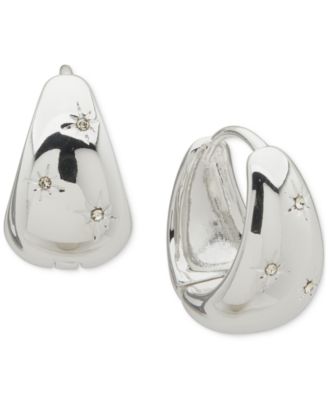 lonna & lilly - Pav&eacute; Puffy Hoop Earrings