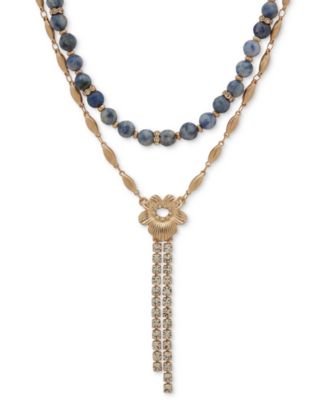 lonna & lilly - Beaded Two-Row Lariat Necklace