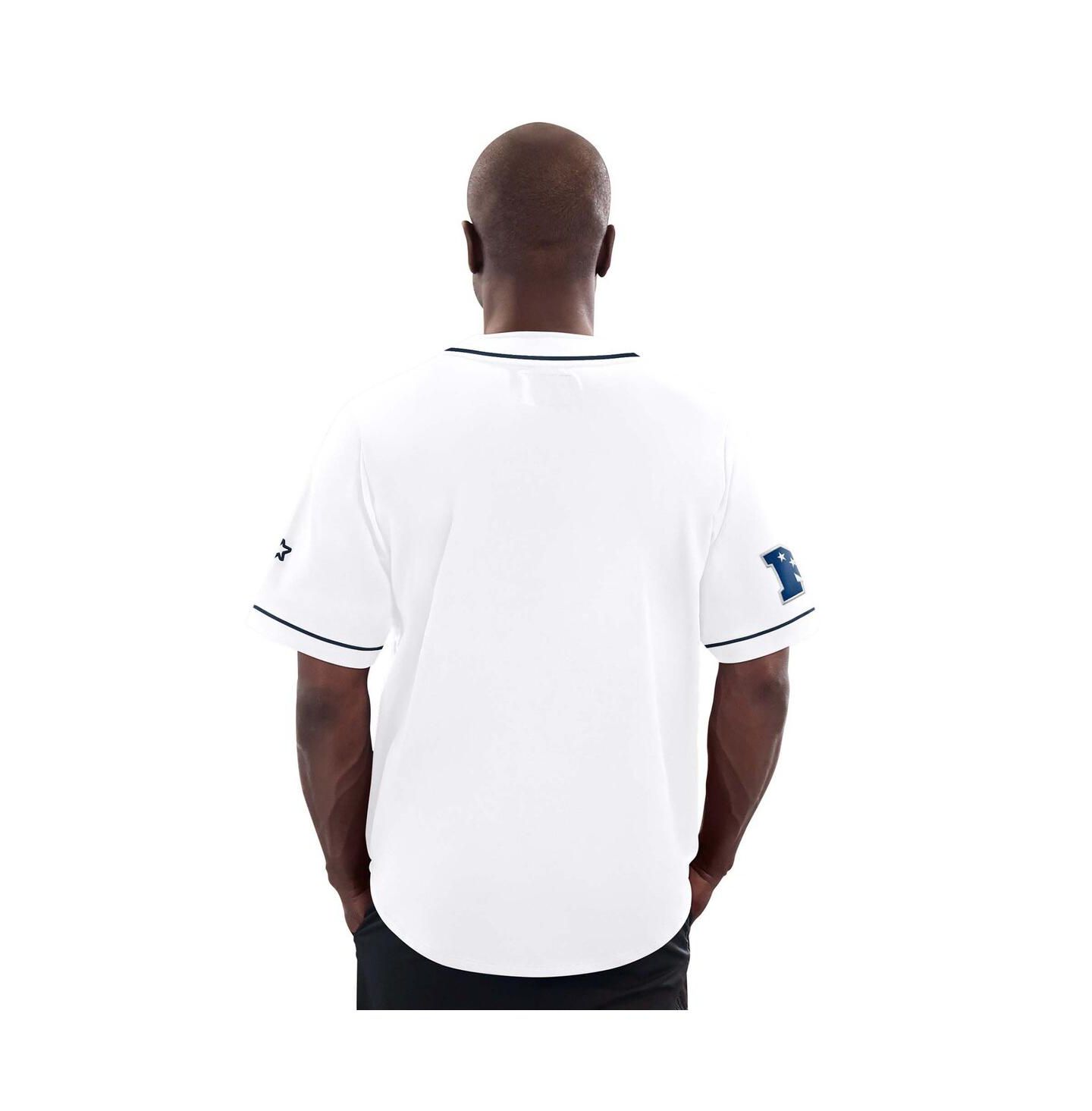 Мужской топ G-III Sports by Carl Banks White Dallas Cowboys Throwback Relay Baseball Jersey — фото 2