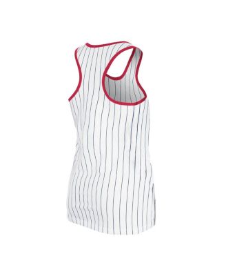 Women's White Boston Red Sox Gameday Pinstripe Tank Top