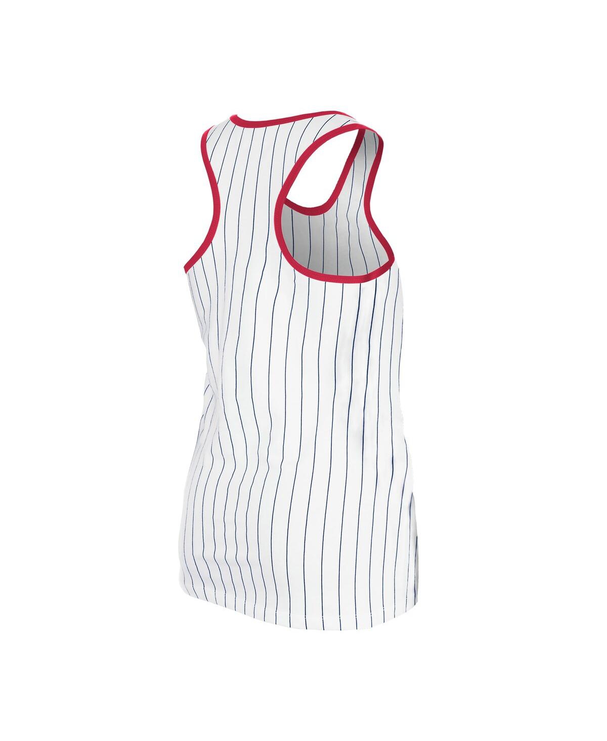 New Era Women's White Boston Red Sox Gameday Pinstripe Tank Top In White
