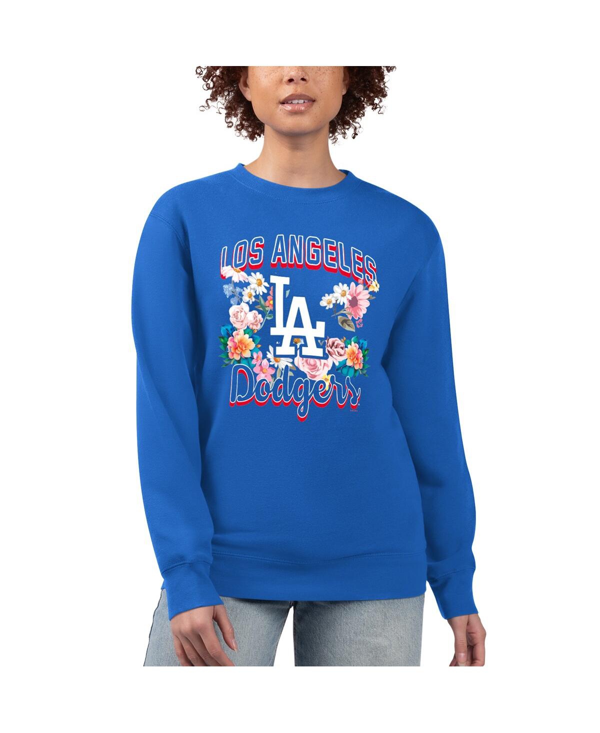 G-iii 4Her by Carl Banks Women's Royal Los Angeles Dodgers Flowers Graphic Pullover Sweatshirt - Royal