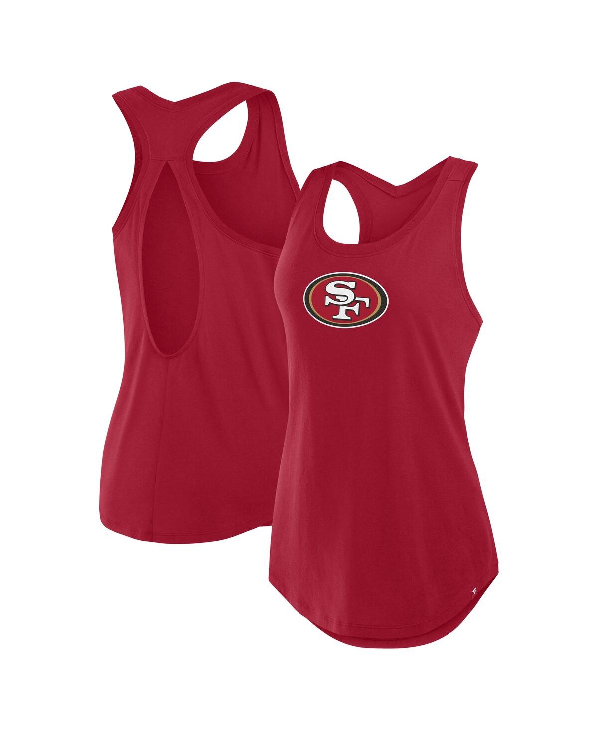 Women's Scarlet San Francisco 49ers Iron Fan Tank Top - Scarlet