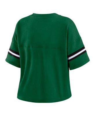 Women's Hunter Green Milwaukee Bucks Color Block Boxy V-Neck T-Shirt