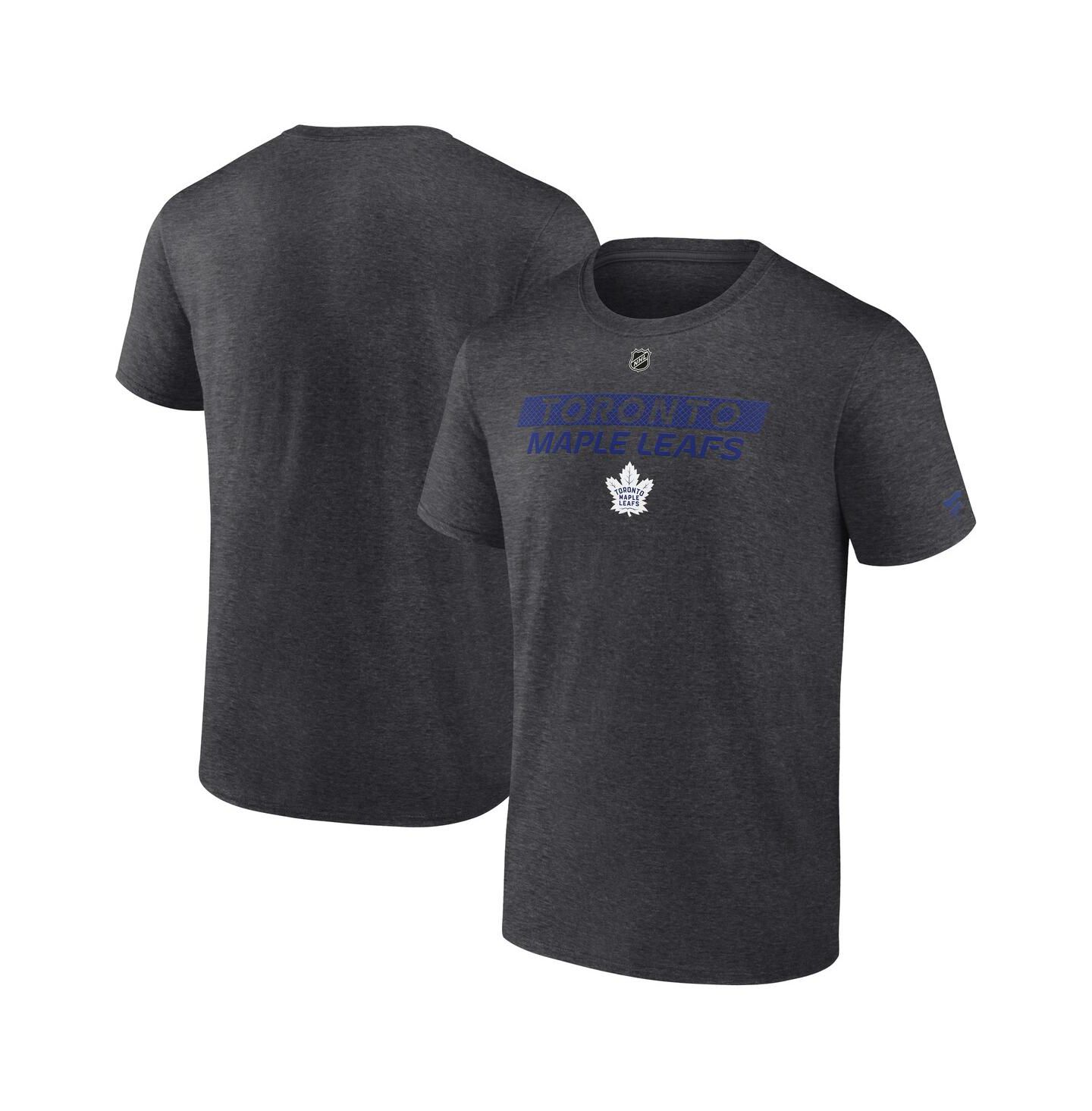 Мужская футболка Fanatics Heather Charcoal Toronto Maple Leaf's Authentic Pro Core Primary — фото 1