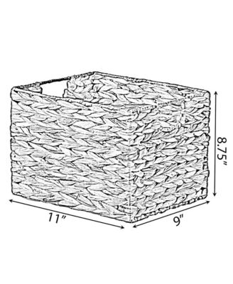 Natural Decorative Woven Water Hyacinth Storage Basket for The Playroom, Bedroom, and Living Room