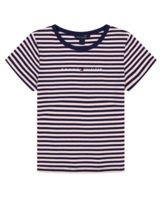 Big Girls Feeder Stripe Rib Short Sleeve T-Shirt