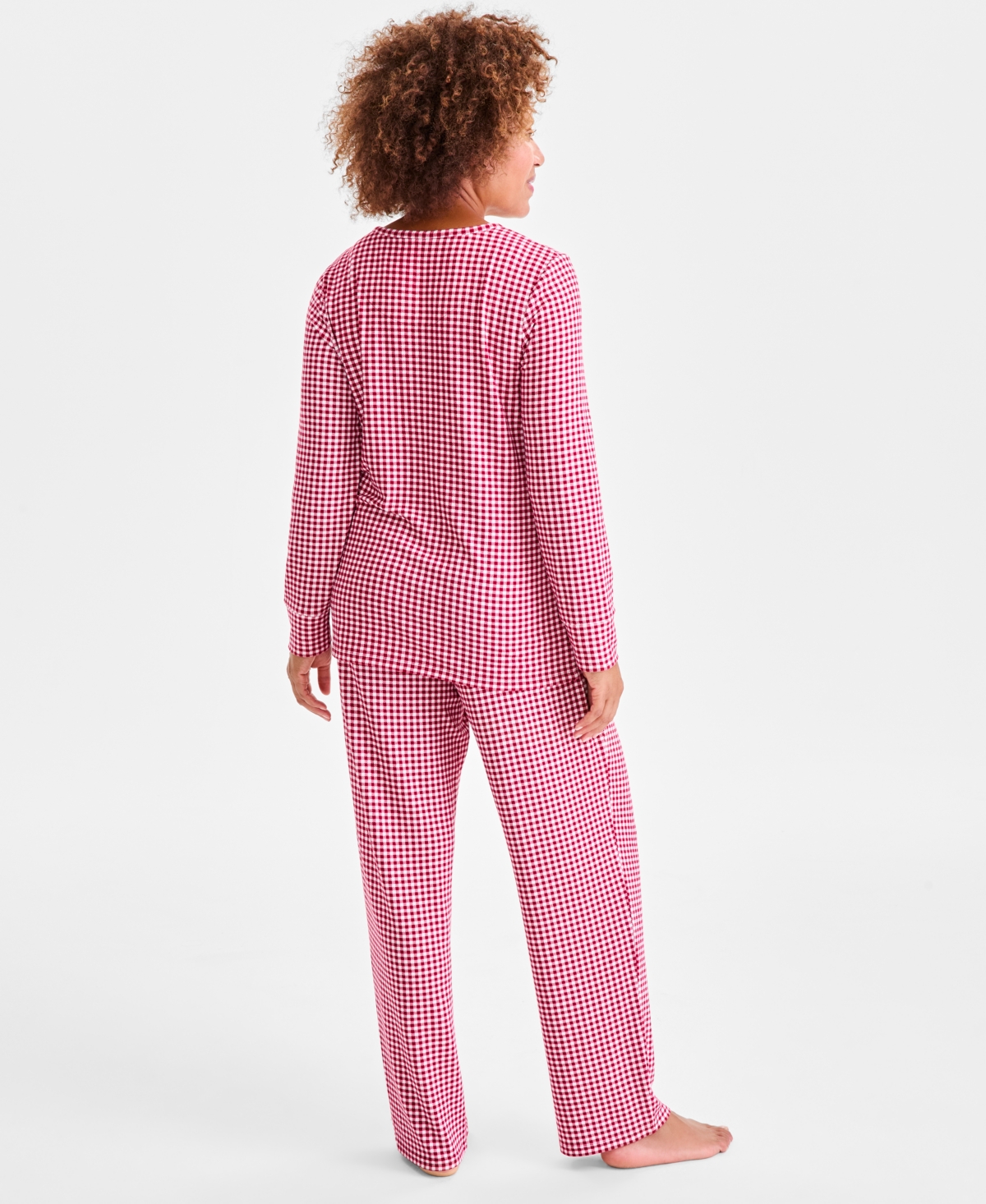 Charter Club Women's 2-pc. Printed Long-sleeve Packaged Pajamas Set, Created For Macy's In Red