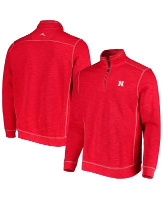 Tommy Bahama - Men's Scarlet Nebraska Huskers Sport Tobago Bay Tri-Blend Mock Neck Half-Zip Jacket