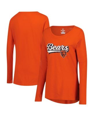 Fanatics - Women's Orange Chicago Bears Tail Sweep Long Sleeve T-Shirt