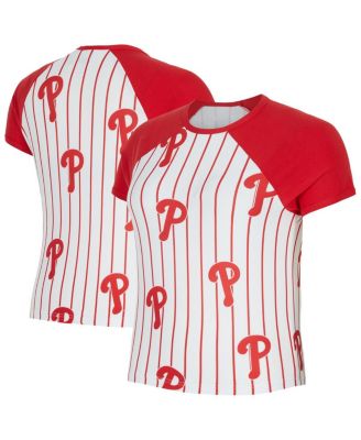 Concepts Sport - Women's&nbsp;White Philadelphia Phillies Outbound Pinstripe Raglan Top