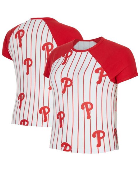 Женский топ Concepts Sport White Philadelphia Phillies Outbound Pinstripe Raglan