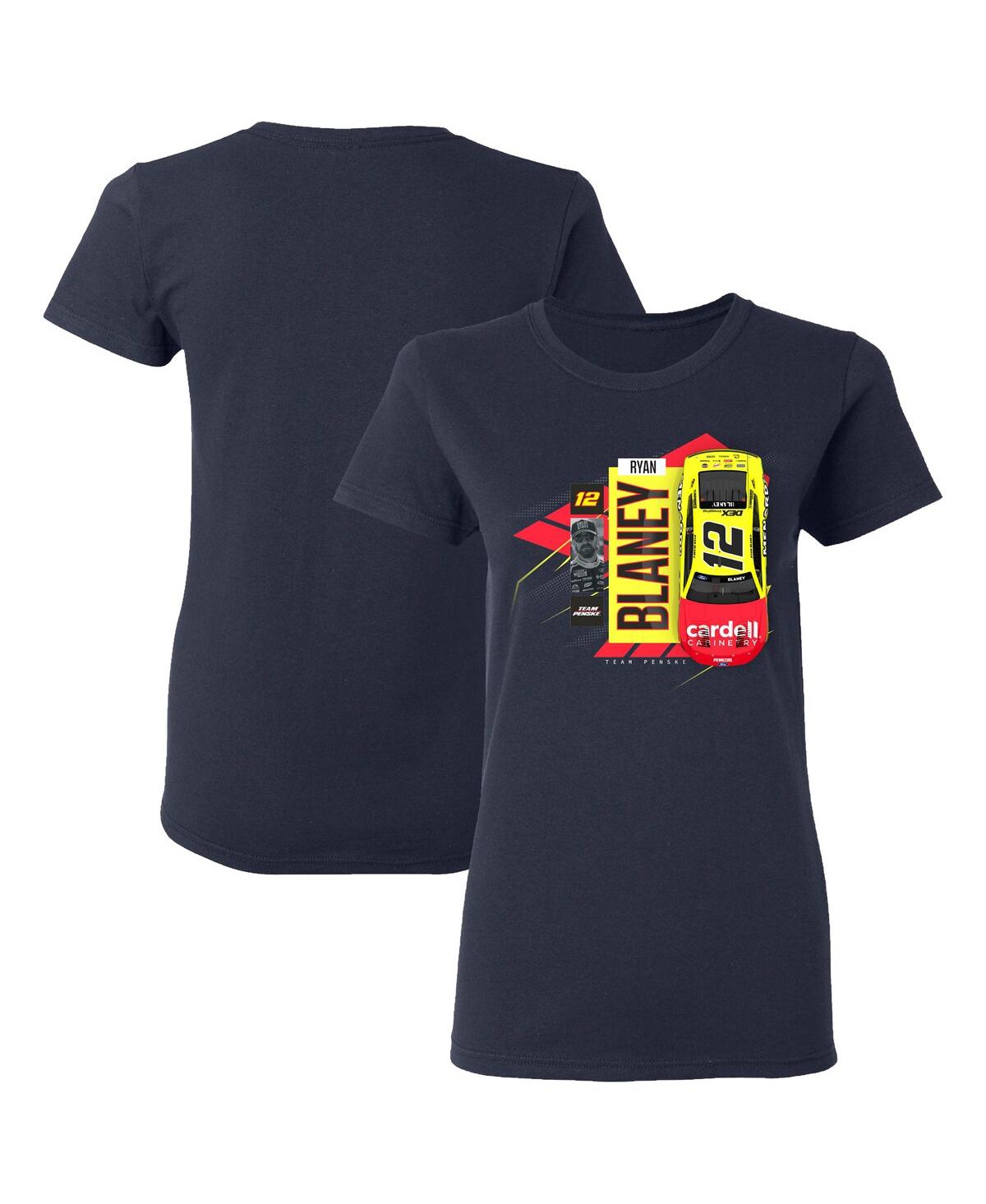 Women's Navy Ryan Blaney Menards Car T-Shirt - Navy