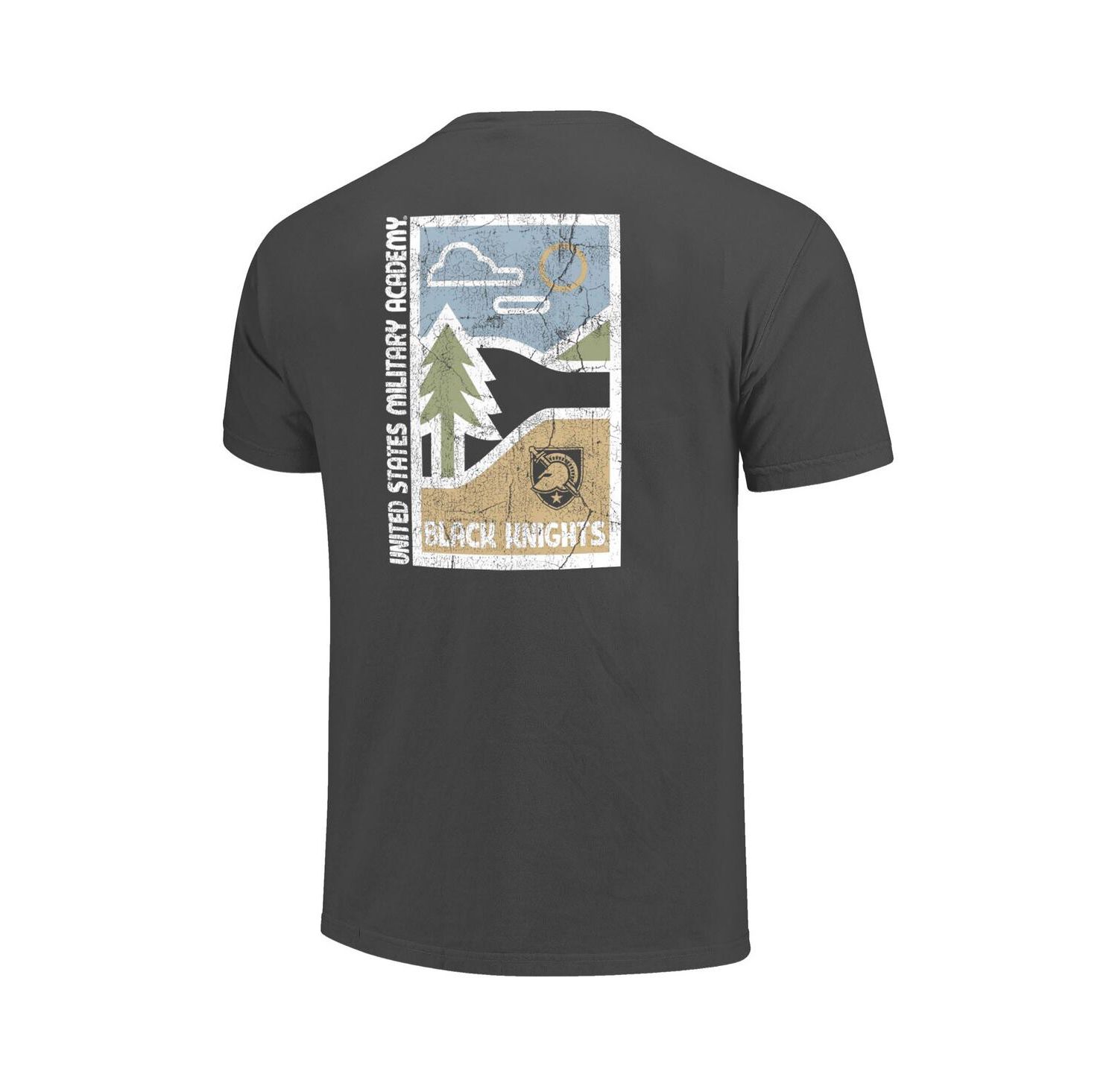 Men's Graphite Army Black Knights Comfort Colors Minimal Vista Distressed Graphics T-Shirt