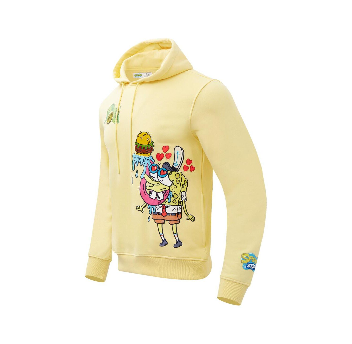 Men's Yellow SpongeBob SquarePants Krabby Patty Pullover Hoodie
