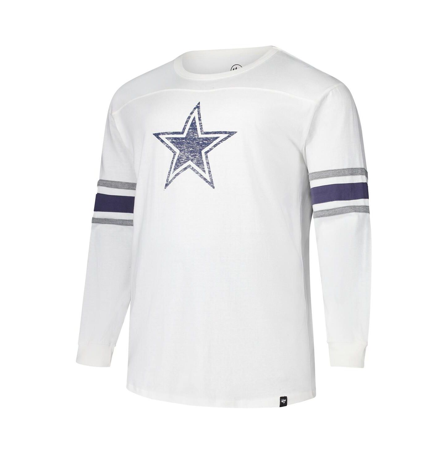 Мужская футболка '47 Brand White Dallas Cowboys Big & Tall Premier Brex Long Sleeve — фото 2