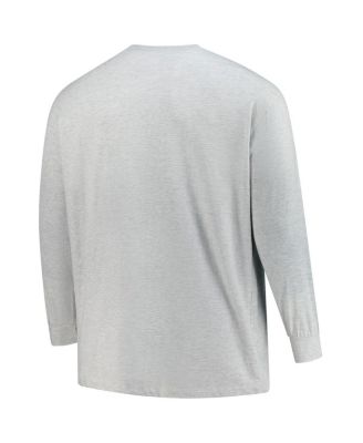 Men's Gray Detroit Tigers Big Tall Distressed Franklin Long Sleeve T-Shirt