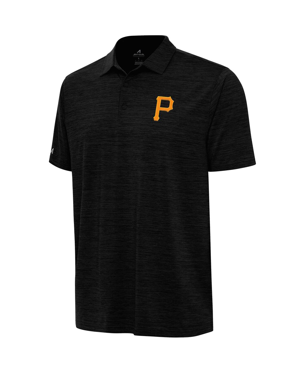 Antigua Men's Heather Black Pittsburgh Pirates Layout Polo Shirt