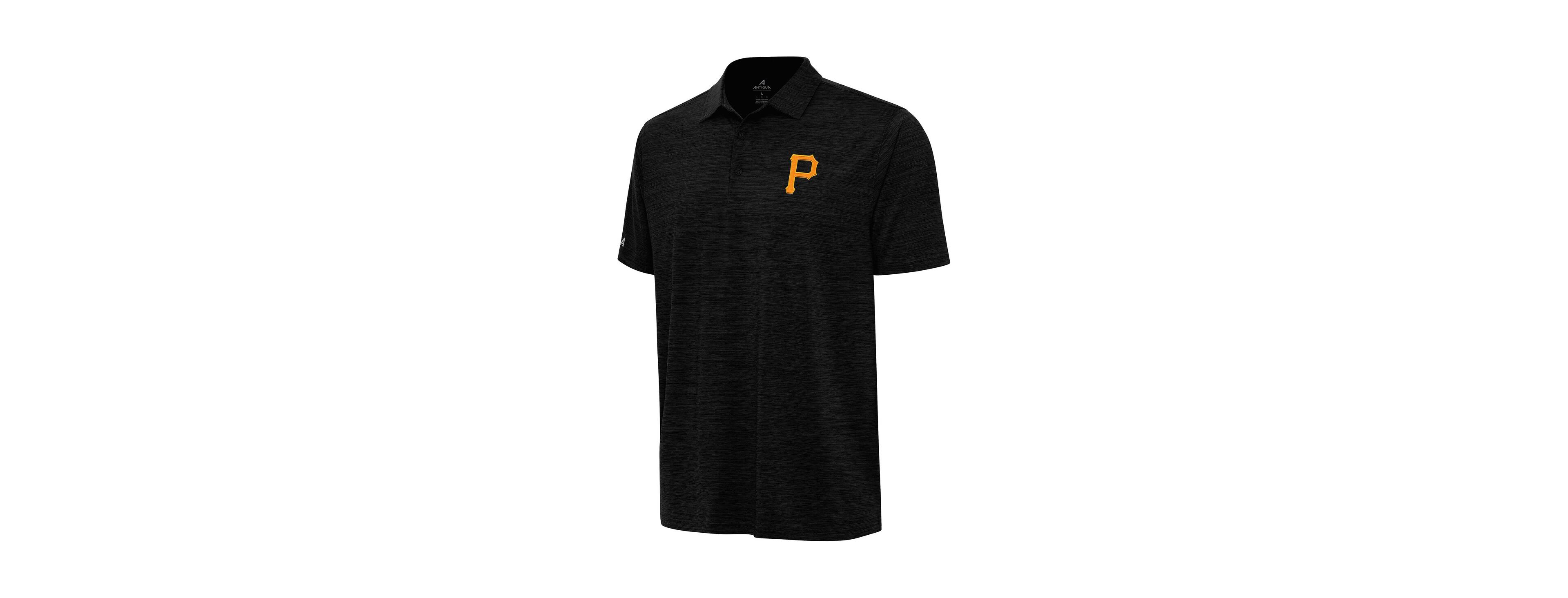 Antigua Men's Heather Black Pittsburgh Pirates Layout Polo Shirt