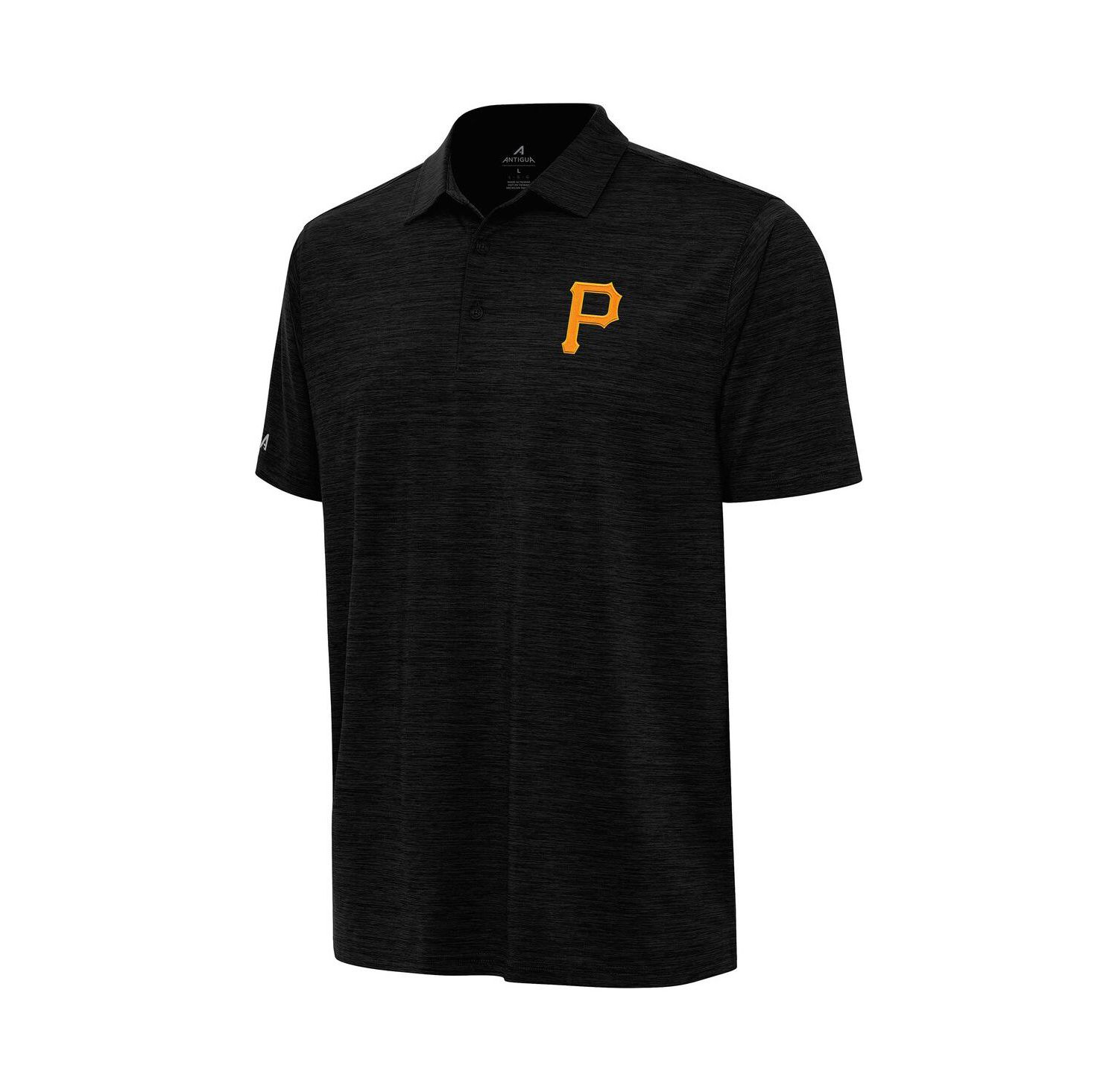 Men's Heather Black Pittsburgh Pirates Layout Polo Shirt
