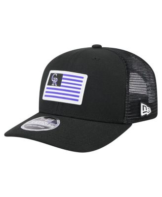 New Era - Men's Black Colorado Rockies Flag 9SEVENTY Stretch-Snap Hat