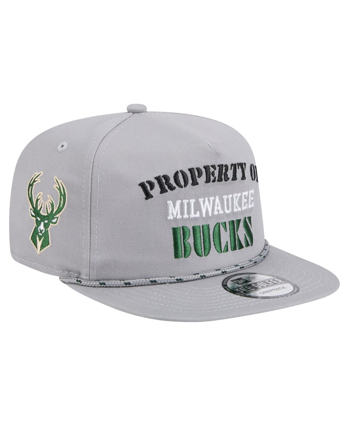 New Era Men's Gray Milwaukee Bucks Throwback Property Of Golfer Snapback Hat