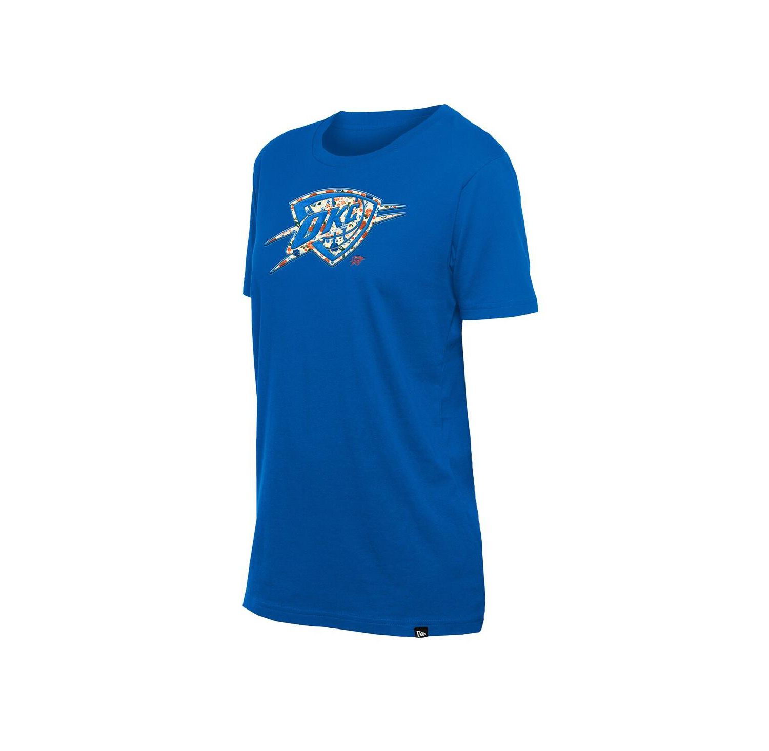 Women's Blue Oklahoma City Thunder Glam Game Flower T-Shirt