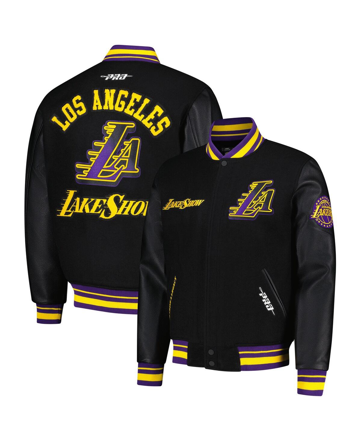 Men's Black Los Angeles Lakers 2024/25 City Edition Wool Varsity Full-Zip Jacket - Black