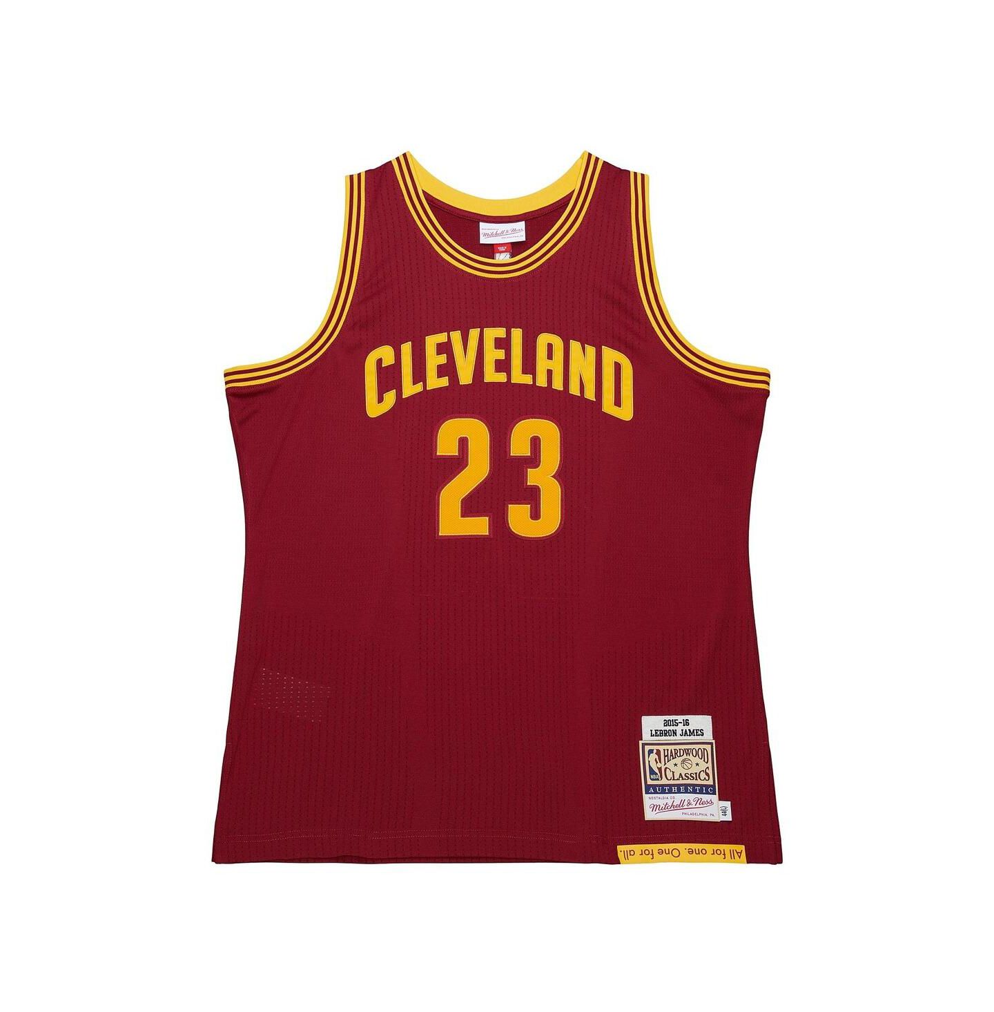 Мужской топ Mitchell & Ness LeBron James Wine Cleveland Cavaliers Hardwood Classics 2015/16 Authentic Jersey — фото 2
