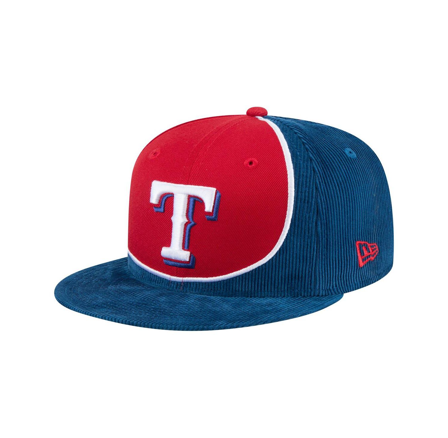 Men's Royal/Red Texas Rangers Retro Split Corduroy Snapback Hat