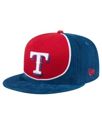 New Era Men's Royal/Red Texas Rangers Retro Split Corduroy Snapback Hat ...