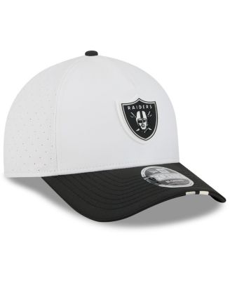 Big Boys and Girls White/Black Las Vegas Raiders 2025 NFL Training Camp A-Frame 9FORTY Adjustable Hat