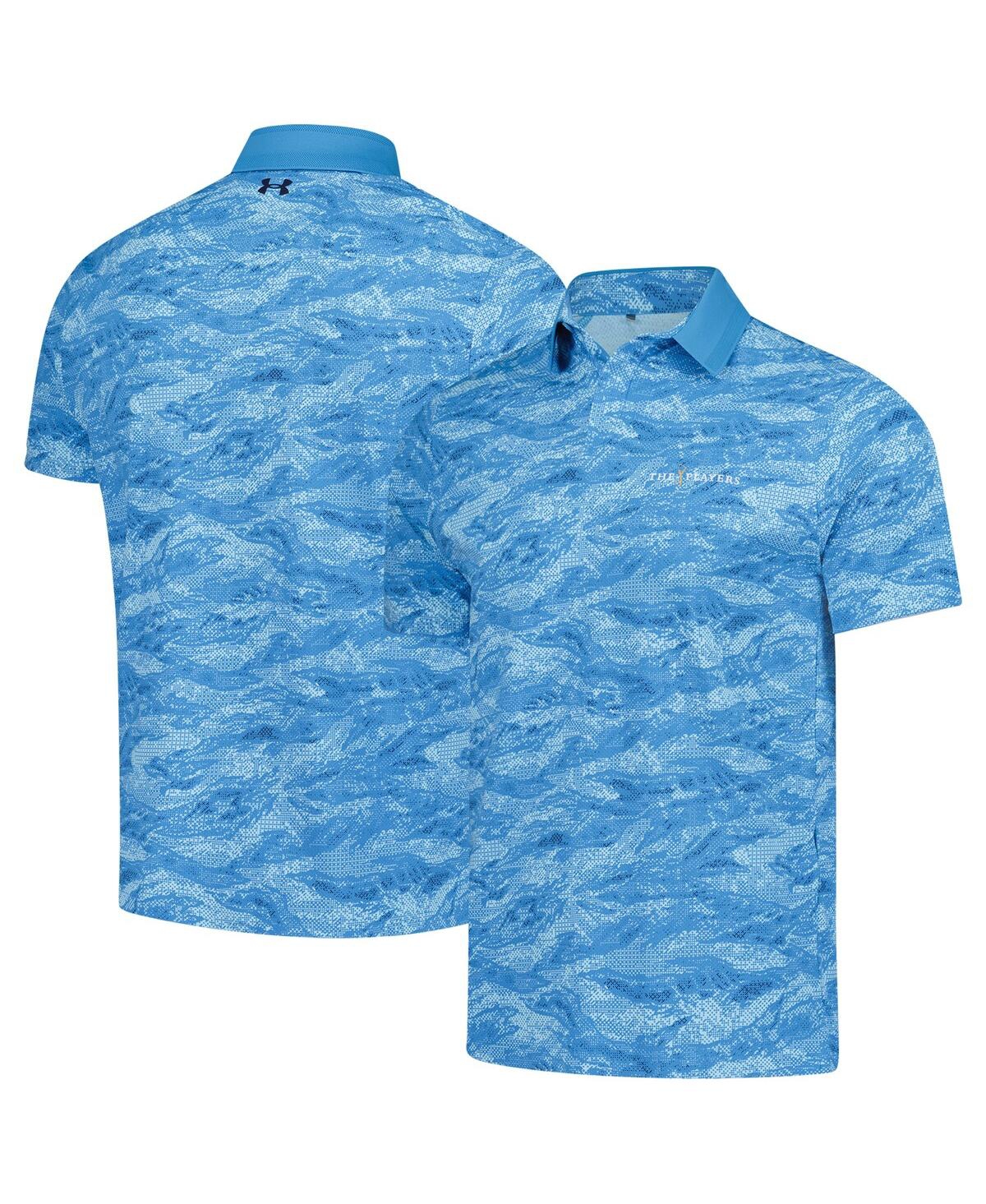 Men's Blue The Players Iso-Chill Drive Camo Polo Shirt - Blue
