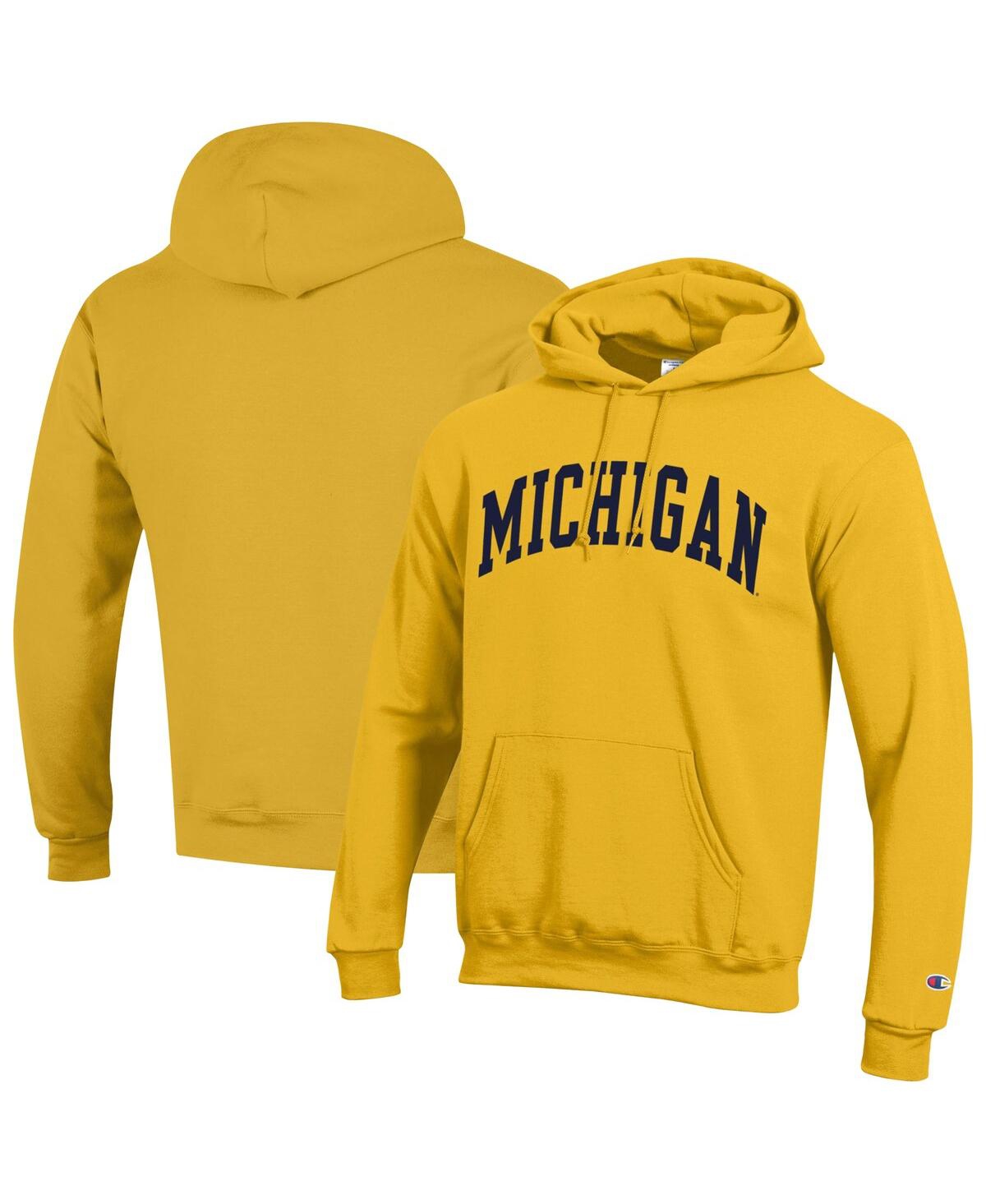 Men's Maize Michigan Wolverines Basic Arch Fleece Pullover Hoodie - Maize
