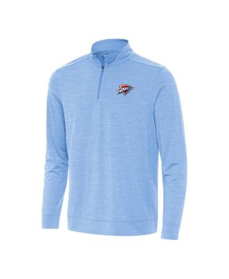 Antigua - Men's Heather Powder Blue Oklahoma City Thunder Bright Quarter-Zip Sweatshirt