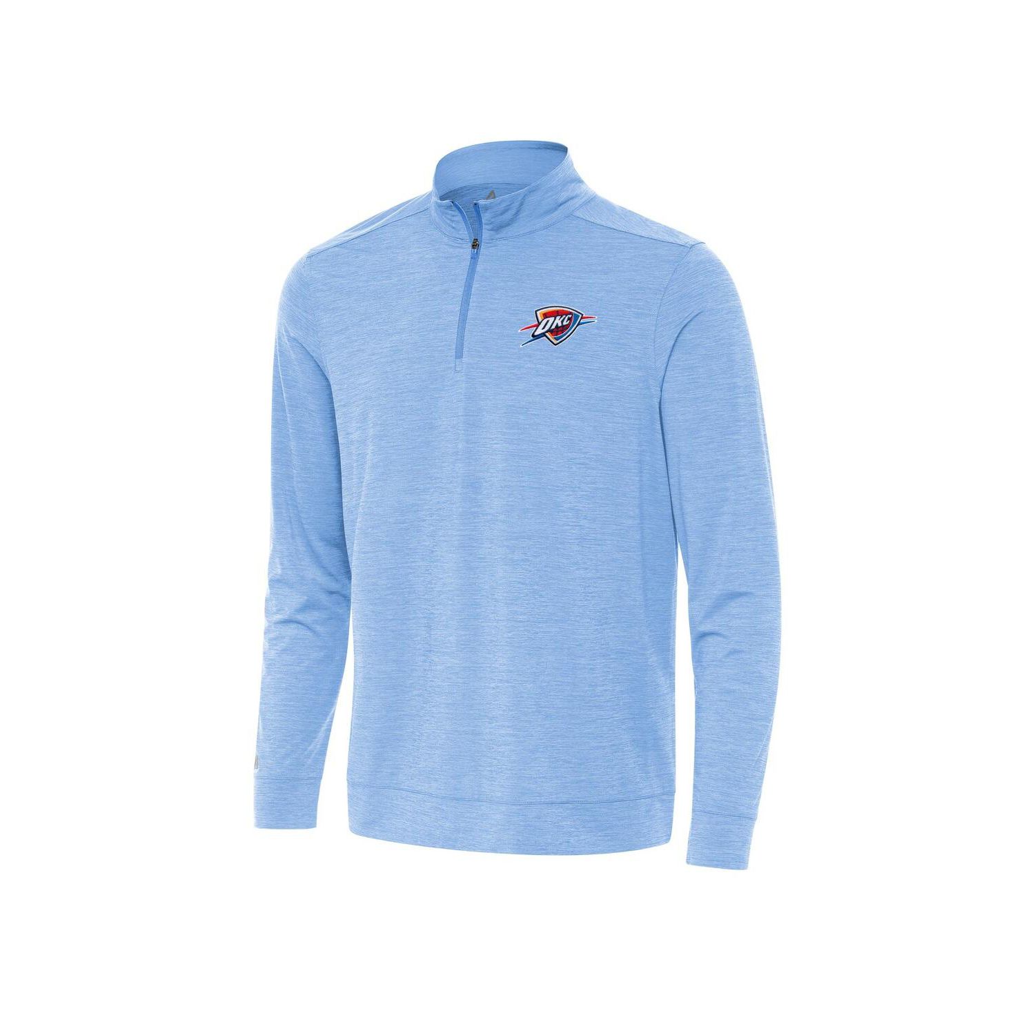 Men's Heather Powder Blue Oklahoma City Thunder Bright Quarter-Zip Sweatshirt