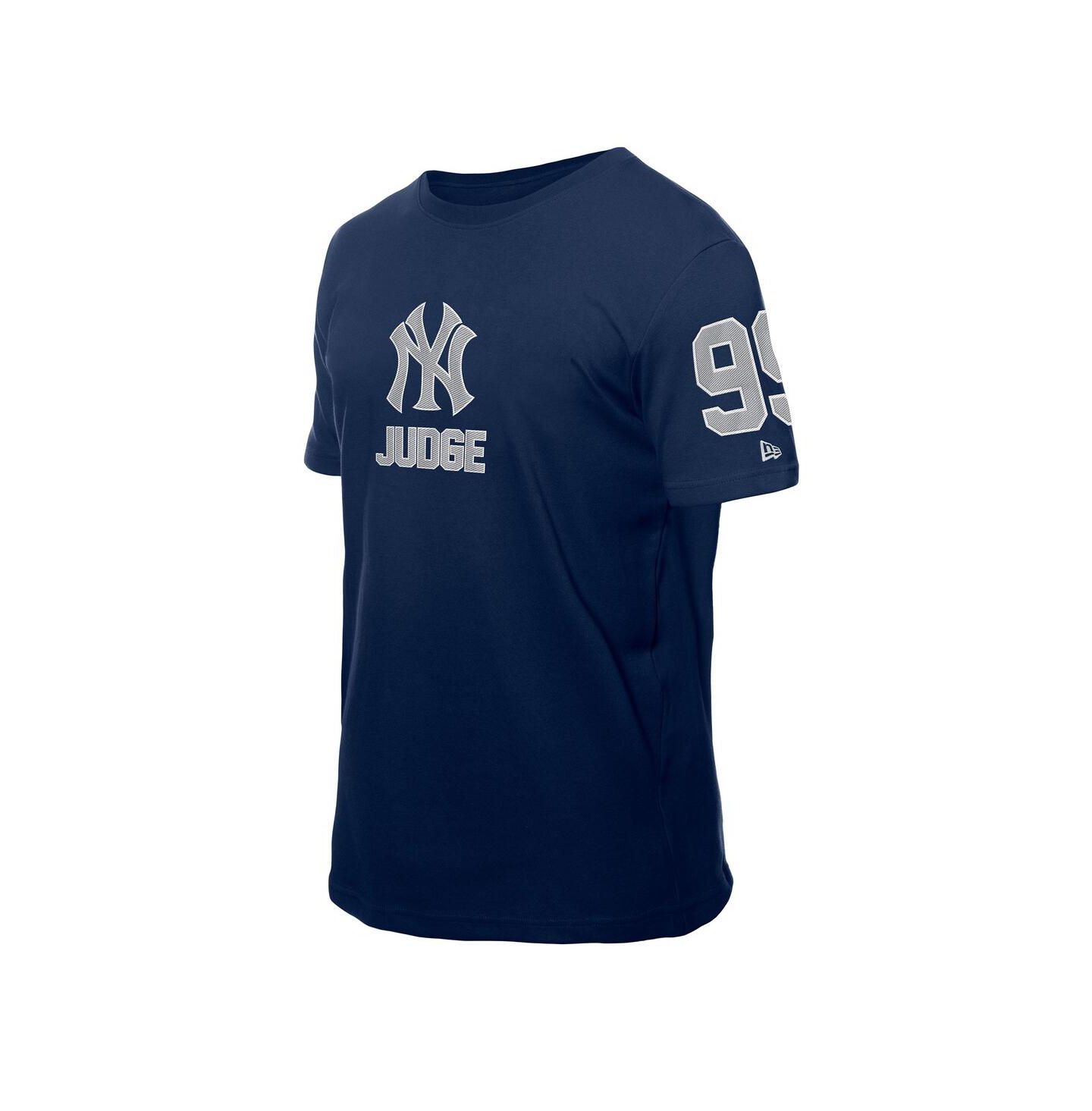 Мужская футболка New Era Aaron Judge Navy New York Yankees Design Lab Name & Number — фото 2