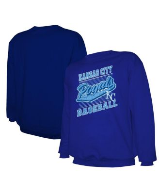 Stitches - Men's Royal Kansas City Royals Lightweight Crew Sweatshirt