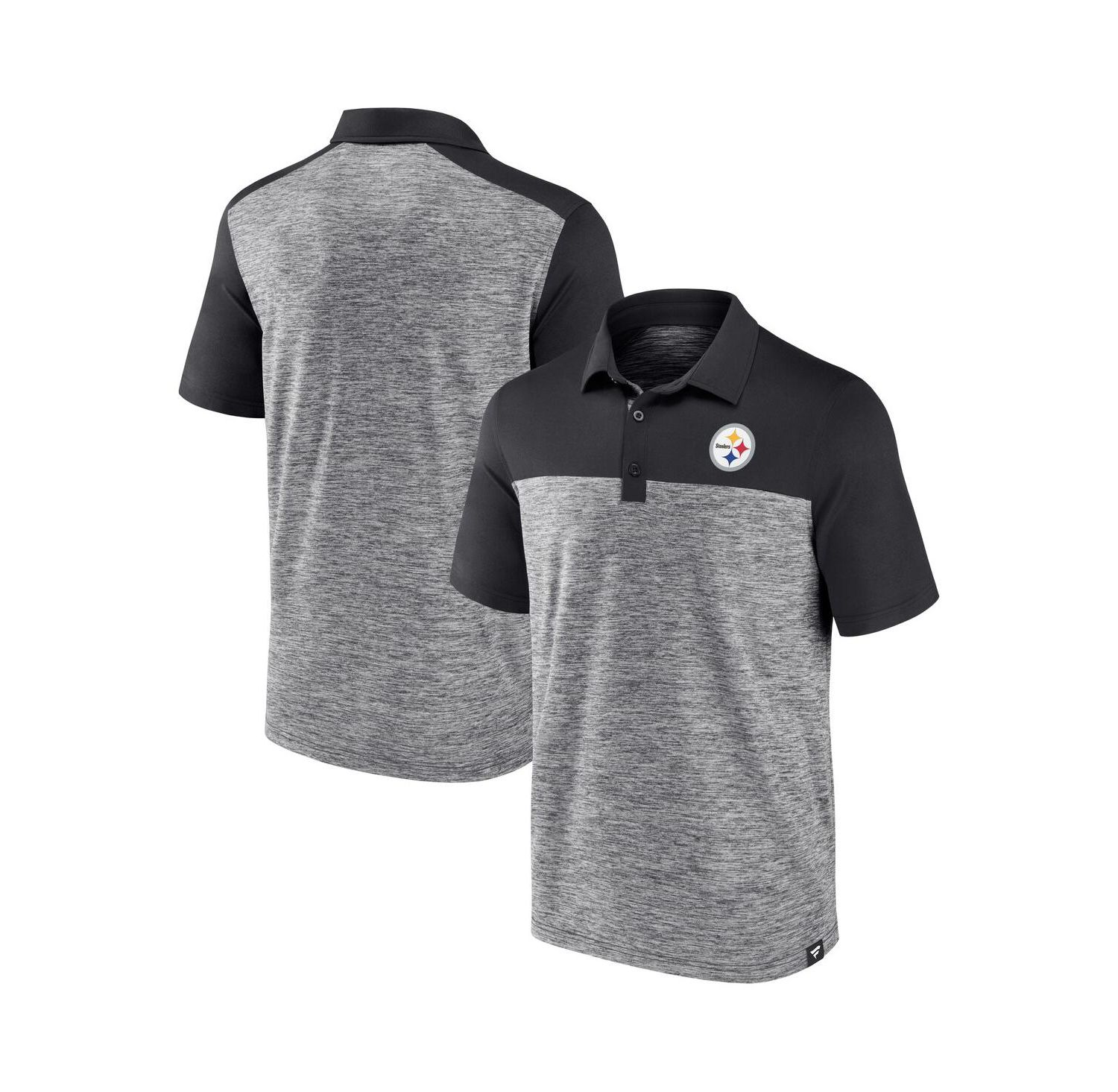 Men's Heather Charcoal Pittsburgh Steelers Clutch Polo Shirt