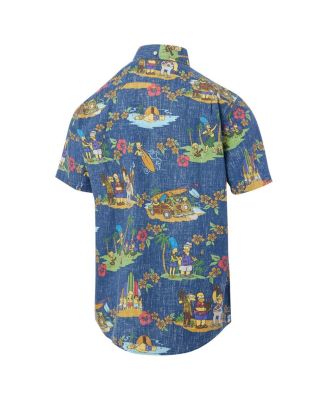 Men's Navy The Simpsons Hawaiian Vacation Tailored Button-Down Shirt