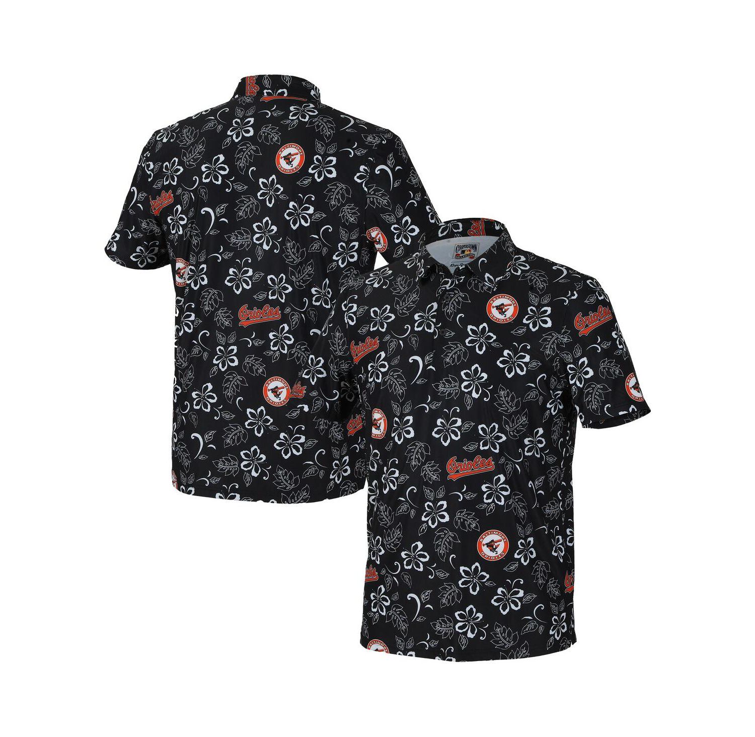 Men's Black Baltimore Orioles Cooperstown Collection Performance Polo Shirt