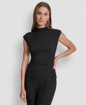 DKNY - Women's Mock-Neck Sleeveless Knit Top