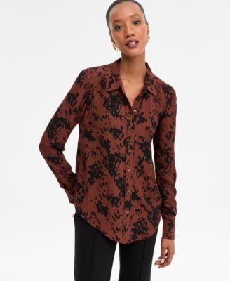 I.N.C. International Concepts - Women's Printed Button-Front Shirt