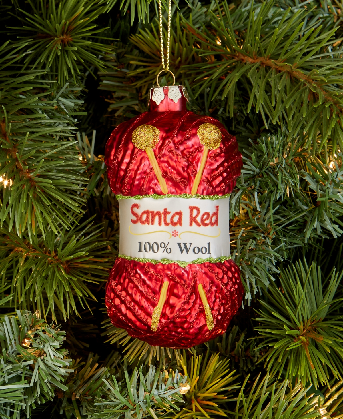 Holiday Lane Eclectic Charm Red Knitting Yarn Ornament, Macy's Exclusive In Transparent