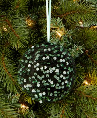 Enchanted Forest Green Sequin Ball Ornament, Macy's Exclusive